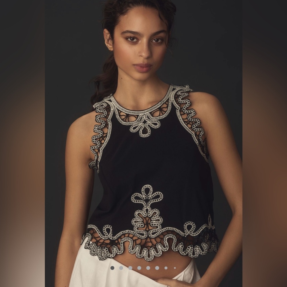 NWT By Anthropologie Embroidered Tank Size XS